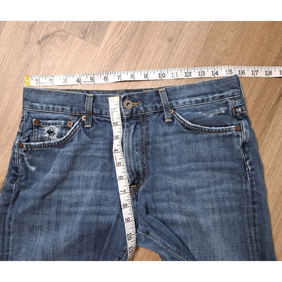 Lucky Brand Mens Distressed Cut Off  Blue Denim Shorts Made in America Size 31X8 - Picture 8 of 9